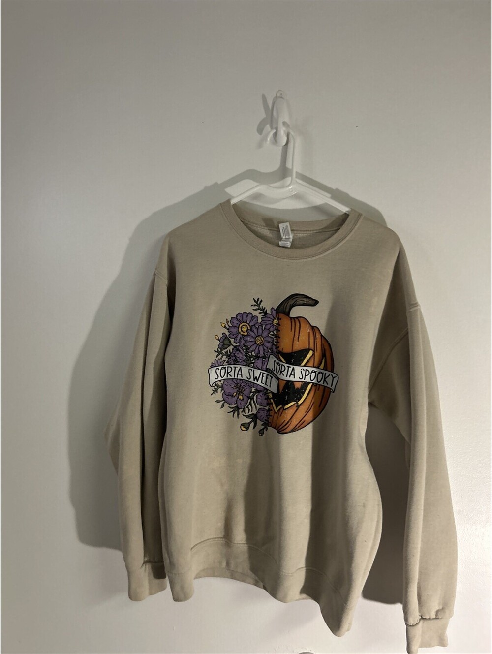 Halloween Sweat Shirt Medium Distressed